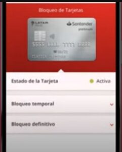 ¿Cómo bloquear la tarjeta Santander desde la aplicación? 3